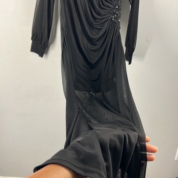 Stacey Adams Long Sleeve Women’s Evening Dress Size 12 Black - Picture 7 of 10